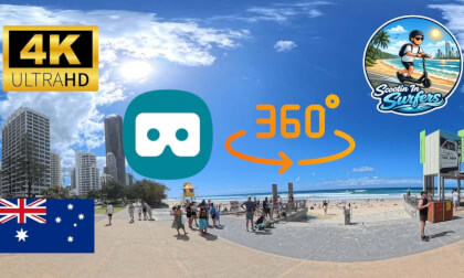 Peak Sun ☀️Surfers Paradise & Broadbeach 🌊 | Midday Activity with Beach Crowd 🏃‍♂️🛵