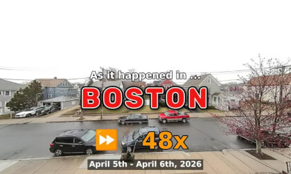 ⏩ Daily Time Lapse of the Boston Weather 180° 4k Street Cam Stream April 5th - April 6th 2026 (48x) [Beta]