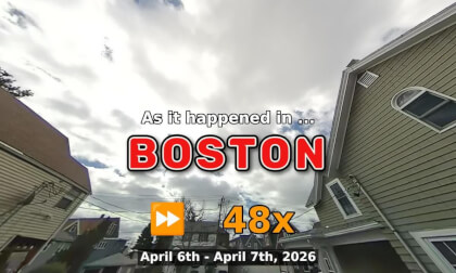⏩ Daily Time Lapse of the Boston Weather 180° 4k Sky Cam Stream April 6th - April 7th 2026 (48x) [Beta]