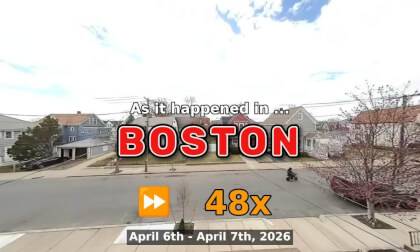 ⏩ Daily Time Lapse of the Boston Weather 180° 4k Street Cam Stream April 6th - April 7th 2026 (48x) [Beta]