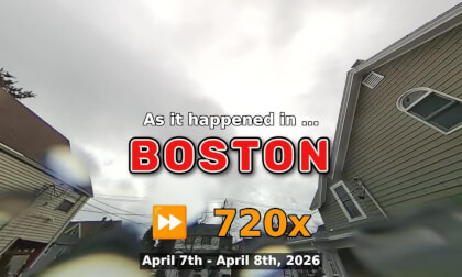 ⏩ Daily Time Lapse of the Boston Weather 180° 4k Sky Cam Stream April 7th - April 8th 2026 (720x) [Beta]