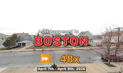 ⏩ Daily Time Lapse of the Boston Weather 180° 4k Street Cam Stream April 7th - April 8th 2026 (48x) [Beta]