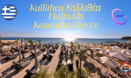Kallithea Καλλιθέα beach Halkidiki Kasandra Greece Παραλία Καλλιθέα Kalitea Grcka 360 Virtual Tour4k