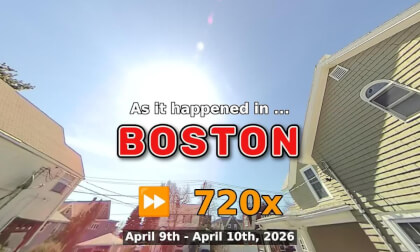 ⏩ Daily Time Lapse of the Boston Weather 180° 4k Sky Cam Stream April 9th - April 10th 2026 (720x) [Beta]