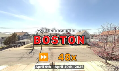 ⏩ Daily Time Lapse of the Boston Weather 180° 4k Street Cam Stream April 9th - April 10th 2026 (48x) [Beta]