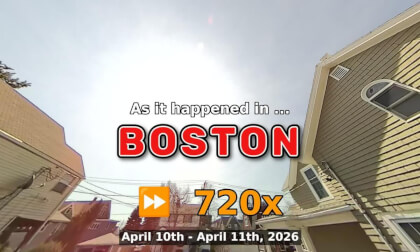 ⏩ Daily Time Lapse of the Boston Weather 180° 4k Sky Cam Stream April 10th - April 11th 2026 (720x) [Beta]