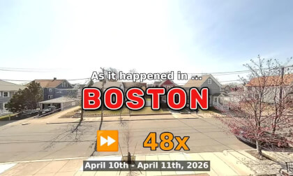 ⏩ Daily Time Lapse of the Boston Weather 180° 4k Street Cam Stream April 10th - April 11th 2026 (48x) [Beta]