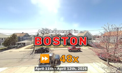 ⏩ Daily Time Lapse of the Boston Weather 180° 4k Street Cam Stream April 11th - April 12th 2026 (48x) [Beta]