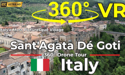 Sant’Agata de’ Goti Italy 360° Drone Tour – Stunning Cliffside Old Town in 4K VR