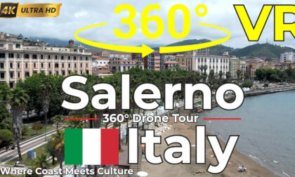 Salerno Italy 360° Drone Tour – Seafront Promenade in 4K VR