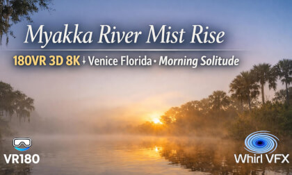 Myakka River Mist Rise | 180VR 3D 8K | Morning Solitude | Venice, Florida | Sunrise