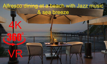Alfresco dining at a beach with Jazz music & sea breeze