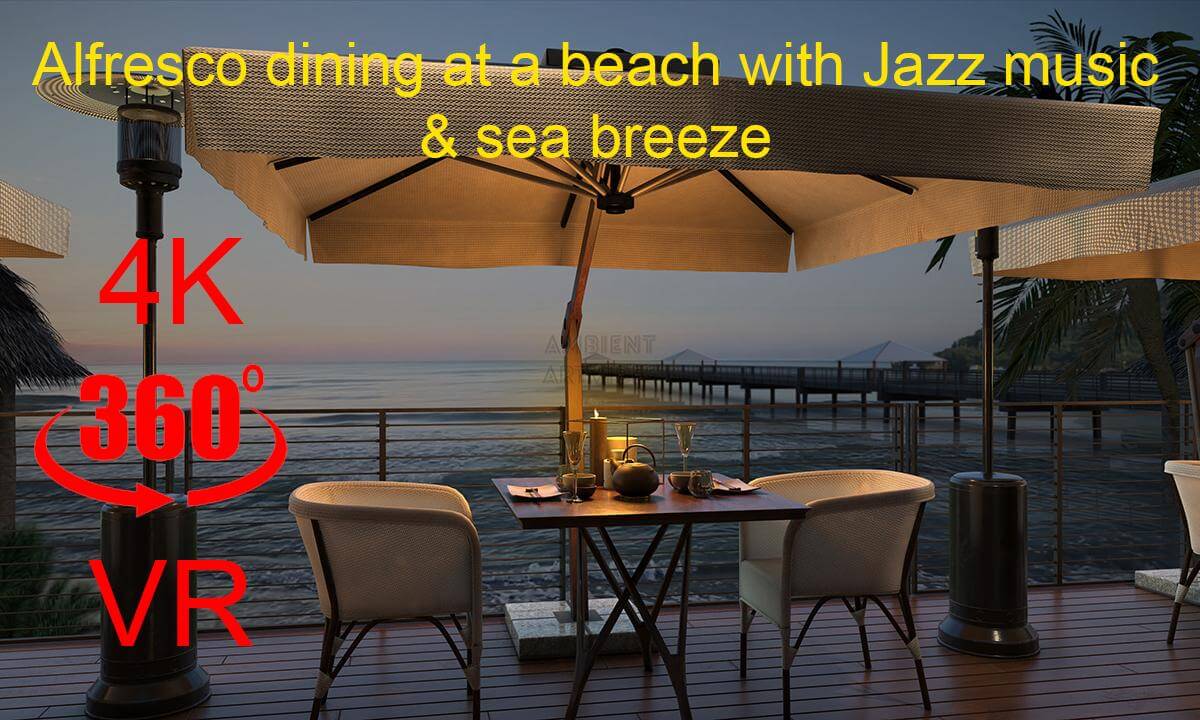 Alfresco dining at a beach with Jazz music & sea breeze
