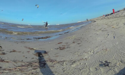 VR180 - Flying over the Baltic Sea: Kite Surfing Fehmarn