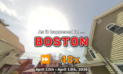 ⏩ Daily Time Lapse of the Boston Weather 180° 4k Sky Cam Stream April 12th - April 13th 2026 (48x) [Beta]