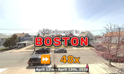 ⏩ Daily Time Lapse of the Boston Weather 180° 4k Street Cam Stream April 12th - April 13th 2026 (48x) [Beta]