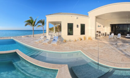 360 VR Hottub View at Beachfront Mansion in Bimini Bahamas.