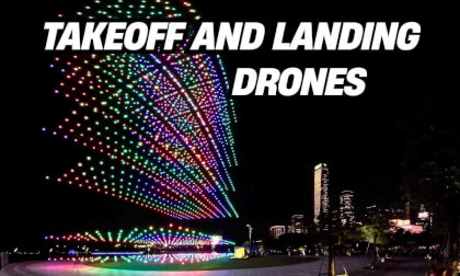 Experience drone formation takeoff and landing up close