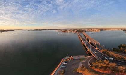 DJI Avata 360 Sunrise at Bridge