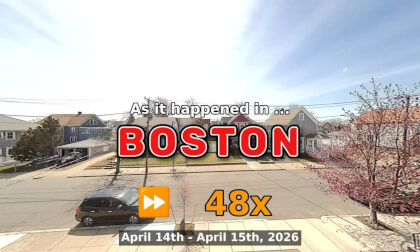 ⏩ Daily Time Lapse of the Boston Weather 180° 4k Street Cam Stream April 14th - April 15th 2026 (48x) [Beta]