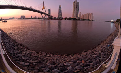 🌅 8K VR180: Khlong Lat Pho Floodgate & Bhumibol Bridge Sunset