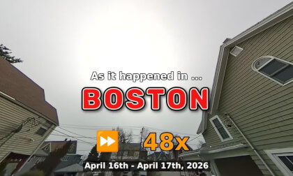 ⏩ Daily Time Lapse of the Boston Weather 180° 4k Sky Cam Stream April 16th - April 17th 2026 (48x) [Beta]