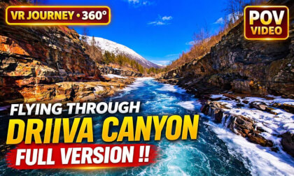 Flying Through Driiva Canyon 🌊 | 8K 360° VR Journey | Full Immersion Norway