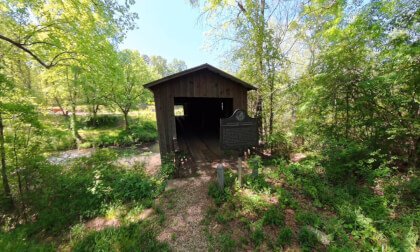 Cromer's Mill Historic Covered Bridge In 8K  189 hi bitrate Video