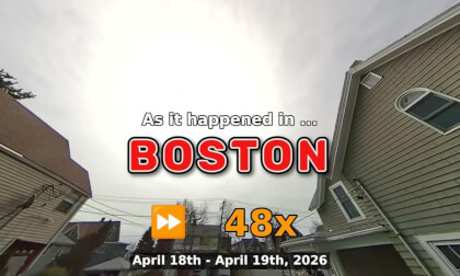 ⏩ Daily Time Lapse of the Boston Weather 180° 4k Sky Cam Stream April 18th - April 19th 2026 (48x) [Beta]