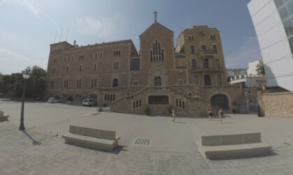 360 VR Barcelona cityscape with Royal Sanctuary of Saint Joseph of the Mountain