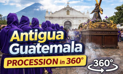 Procession at El Calvario Church (Antigua Guatemala) 🇬🇹 | Traditional Carpets in 360°