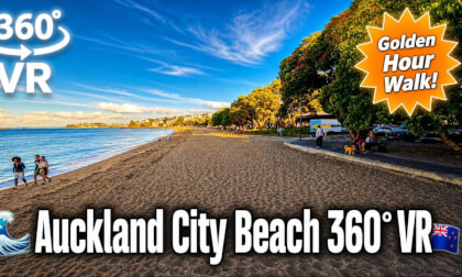 [New Zealand] Mission Bay Beach 360° VR - Golden Hour Walk Auckland City