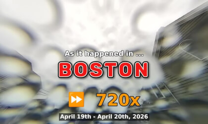 ⏩ Daily Time Lapse of the Boston Weather 180° 4k Sky Cam Stream April 19th - April 20th 2026 (720x) [Beta]