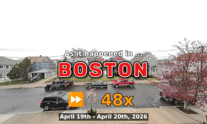 ⏩ Daily Time Lapse of the Boston Weather 180° 4k Street Cam Stream April 19th - April 20th 2026 (48x) [Beta]