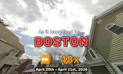 ⏩ Daily Time Lapse of the Boston Weather 180° 4k Sky Cam Stream April 20th - April 21st 2026 (48x) [Beta]