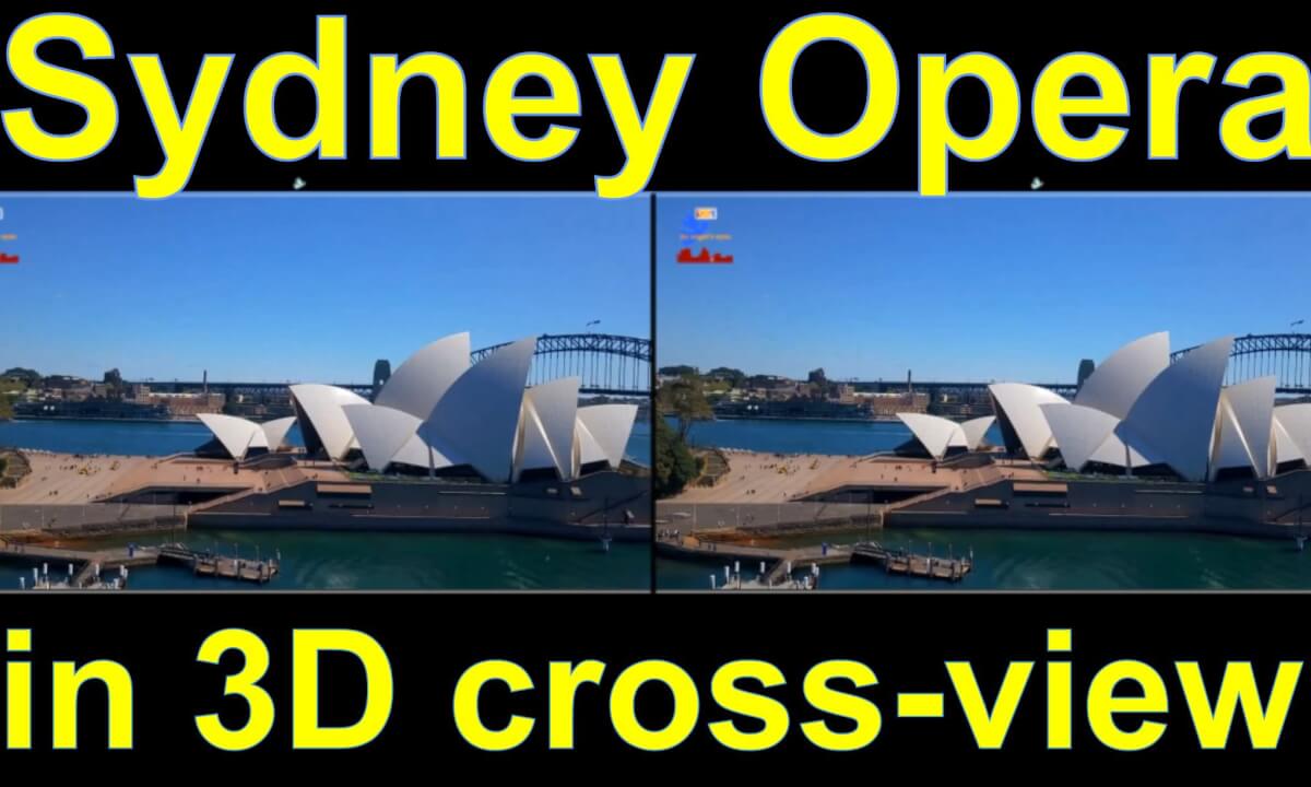 Sydney Opera in 3D side-by-side cross-view "by angel's eyes - iXYt"