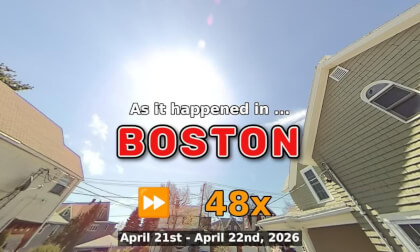 ⏩ Daily Time Lapse of the Boston Weather 180° 4k Sky Cam Stream April 21st - April 22nd 2026 (48x) [Beta]
