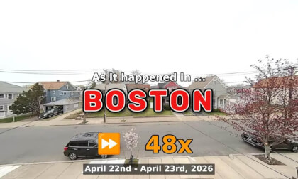 ⏩ Daily Time Lapse of the Boston Weather 180° 4k Street Cam Stream April 22nd - April 23rd 2026 (48x) [Beta]