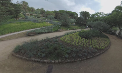 360 VR Landscape and architecture in Park Guell, Barcelona