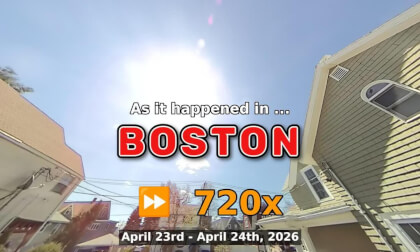 ⏩ Daily Time Lapse of the Boston Weather 180° 4k Sky Cam Stream April 23rd - April 24th 2026 (720x) [Beta]