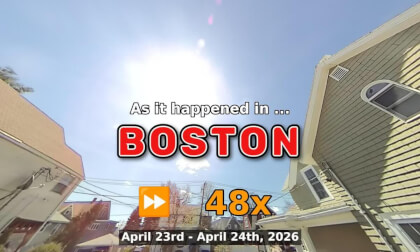 ⏩ Daily Time Lapse of the Boston Weather 180° 4k Sky Cam Stream April 23rd - April 24th 2026 (48x) [Beta]
