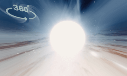 Views of a White Super Dwarf with Gigantic Rings -  360° VR Space Video [4K]