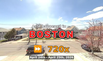 ⏩ Daily Time Lapse of the Boston Weather 180° 4k Street Cam Stream April 24th - April 25th 2026 (720x) [Beta]
