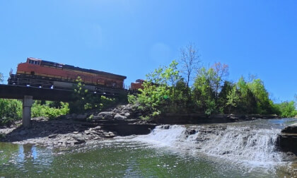 Waterfall By Railroad - Merriam, Kansas