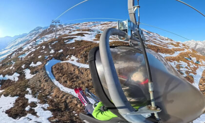 6er Langegg ski lift Solden Austria 360 POV ride Langeggbahn Talstation Sölden Ötztal Tirol Österreich Austria