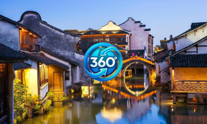 8K VR Portal: A Night in Wuzhen Water Town | Stationary 360° Immersive Experience