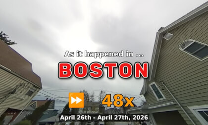 ⏩ Daily Time Lapse of the Boston Weather 180° 4k Sky Cam Stream April 26th - April 27th 2026 (48x) [Beta]