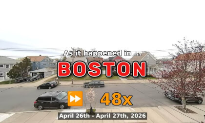 ⏩ Daily Time Lapse of the Boston Weather 180° 4k Street Cam Stream April 26th - April 27th 2026 (48x) [Beta]
