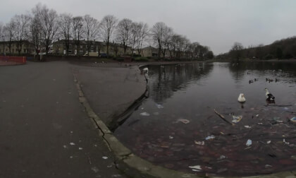 A duck pond in Batley, UK