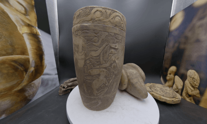 Ancient Vessel 180VR 8K 2D Macro Video Aliencarvings Tula Mexico